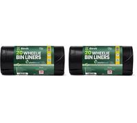 BinIt 20 Wheelie Bin Liners 240 Litre, Eco-Friendly, Bin Bags, Refuse Sacks, Recycled, Strong & Secure, Tear Resistant, 30 μm, Perfect for Standard 240L Wheelie Bins (Pack of 2)
