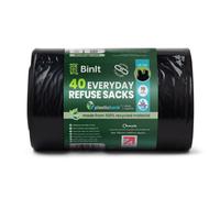 Binit 40 Tie Top, 70L Everyday Refuse Sacks, Bin Bags, Bin Liners, Black Bags