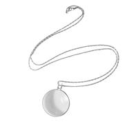Biniveil 5x Magnifying Glass Necklace, Fashion Pendant, Portable for Jewelry, Exploring, Small Print