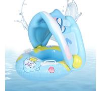 Biniveil Baby Float with Canopy - Baby Pool Tube with Canopy,Inflatable Beach Toy Water Ring with Seat for Summer Hot Weather Outdoor Bath Travel Party Vacation