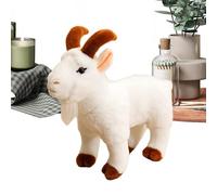 Biniveil Baby Goat Stuffed Animal | Cute Realistic Soft Figurine Toy - Simulation Goat Toy Doll - for Boys Girls Men Women Adults Children Farm Kids