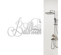 Biniveil Bathroom Metal Signs | Cut Out Bathroom Door Sign,Vintage Home Wall Art Decoration for Farmhouse Dorm Hotel Apartment