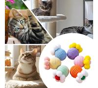 Biniveil Cat Toy Ball - Cat Scratch Rope Ball - Scratcher with Bell Inside for Kitten Exercise Chasing Hunting Indoor Outdoor Birthday Christmas Enrichment Scratching