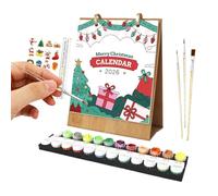 Biniveil Christmas Calendar Countdown,2026 Painting Desk Top Calendar | Academic Crafts Art Supplies Painting Tools for Decor Kids Teens Teacher Family Home