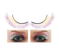 Biniveil Colored Eyelashes | False Colorful Lash Clusters | Reusable Long Volume Eye Makeup Supplies for Halloweens Party Wedding Pride Cosplay Stage