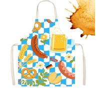 Biniveil Cooking Aprons for Women - Oktoberfest Apron - Breathable Adjustable Waist Tie Checkered Oil-Proof Clothes for Server Waitress BBQ Art Studio Housekeeping