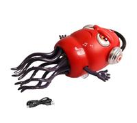 Biniveil Dancing Octopus Toy | Wiggling Obstacle Sensor Squid | Rechargeable Crawling Octopus Toy with Light & Music for Kids Dancing Tummy Play Crib Birthday Christmas Girls Boys Toddler