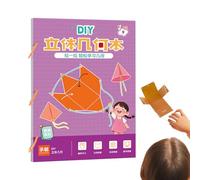 Biniveil Geometry Learning Aids, 3D Geometry Learning Book with Pull String, Homeschool Classroom Teaching Supplies for Toddler Children Boys Kids Students