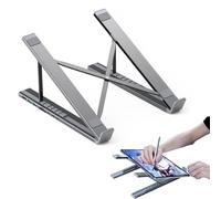 Biniveil Laptop Stand Docking Station,Tablet Stand for Desk Adjustable Height - 8 In 1 Multiport Adapter Quick Charge Cooling Riser Notebook Computer Desktop Home