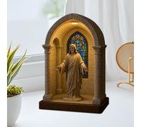 Biniveil Religious Desk Lamp, LED Decorative Lamp, Devotional Night Light for Library Dorm Coffee Bar Bedroom Living Room Reading Nook Christmas Bookshelf Study Halloween