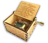 BinkeGG Engraved Word Wooden Hand Crank Music Box with Sankyo Musical Movement (8 Style and 30 Tunes Option) (Twinkle Twinkle Little Star, Mum to Daughter)