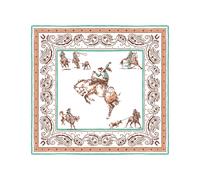Binks & Bo The Rodeo Stampede Silk Bandana - Cream Print - Size: One Size