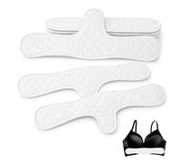 BINKUOMCG 6 PCS Cotton Bra Liners Reusable Under Breast Sweat Pads for Sports Work Travel Soft Breast Sweat Wicking Pad for Women,Girl to Prevent Rash and Stay Fresh (White)