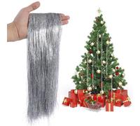 Binlava Christmas Icicle Tinsel, 3000 Strands Of ShinySilver Tinsel, Tinsel Garland Christmas Tree Decorations