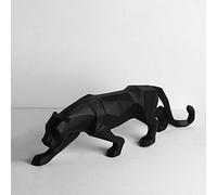 BINLIN Sculpture Statue Gift Black Panther Sculpture Leopard Statue Wildlife Gift Ornament Figurines,Black,M