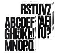 BINLINHONGO 123 Large Alphabet Stickers, 6 Sheets 3 Inches Self-Adhesive Vinyl Letter Sticker Decals for Mailbox, Doors, Cars, Classroom Decor, Suitable for Indoor and Outdoor - Black