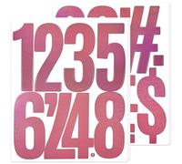 BINLINHONGO 176 Pcs Large Number Stickers, 8 Sheets 5 Inches Self-Adhesive Vinyl Number Sticker Decals for Mailbox, Doors, Trucks, Bulletin Boards, Suitable for Indoor and Outdoor - Pink