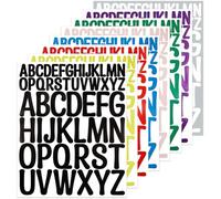 BINLINHONGO 260 Alphabet Stickers, 8 Sheets 1 Inch & 2 Inches Self-Adhesive Vinyl Letter Sticker Decals for Scrapbook, Water Bottles, Door, Mailbox, Gift Decor - Multicolour