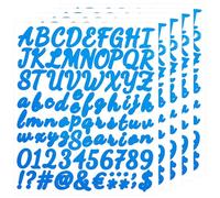 BINLINHONGO 380 Letters Number Stickers, 5 Sheets 1 Inch Self-Adhesive Vinyl Letter Sticker Decals for Scrapbooks, Water Bottles, Signs, Holiday Parties - Blue