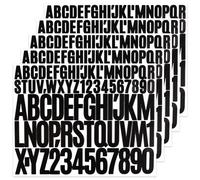 BINLINHONGO 390 Alphabet Number Stickers, 5 Sheets 1 Inch & 2 Inches Self-Adhesive Vinyl Letter Sticker Decals for Scrapbook, Water Bottles, Door, Mailbox, Gift Decor - Black