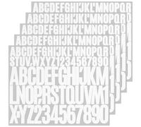 BINLINHONGO 390 Alphabet Number Stickers, 5 Sheets 1 Inch & 2 Inches Self-Adhesive Vinyl Letter Sticker Decals for Scrapbook, Water Bottles, Door, Mailbox, Gift Decor - White