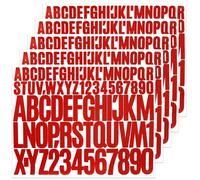 BINLINHONGO 390 Alphabet Number Stickers, 5 Sheets 1 Inch & 2 Inches Self-Adhesive Vinyl Letter Sticker Decals for Scrapbook, Water Bottles, Door, Mailbox, Gift Decor - Red