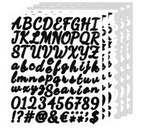 BINLINHONGO 456 Letters Number Stickers, 6 Sheets Glitter 1 Inch Self-Adhesive Vinyl Letter Sticker Decals for Scrapbooks, Water Bottles, Signs, Holiday Parties - Black,White