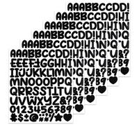 BINLINHONGO 486 Small Alphabet Number Stickers, 6 Sheets 1 Inch Self-Adhesive Vinyl Letter Sticker Decals for Scrapbooks, Computers, Envelopes, Water Bottles - Black