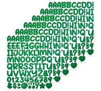 BINLINHONGO 486 Small Alphabet Number Stickers, 6 Sheets 1 Inch Self-Adhesive Vinyl Letter Sticker Decals for Scrapbooks, Computers, Envelopes, Water Bottles - Greed