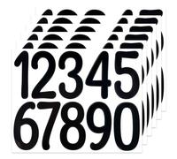 BINLINHONGO 60 Pieces 3-Inch Number Stickers, 6 Sheets Black Slim Self-Adhesive Vinyl 0-9 Decals for Mailboxes, Doors, Trucks, Classroom Decor & Outdoors