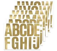 BINLINHONGO 66 Large Alphabet Stickers, 6 Sheets 4 Inch Self-Adhesive Vinyl Letter Sticker Decals for Mailbox, Doors, Cars, Bulletin Boards, Suitable for Indoor and Outdoor - Gold