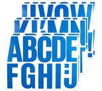 BINLINHONGO 66 Pcs Large Alphabet Stickers, 6 Sheets 4 Inches Self-Adhesive Vinyl Letter Sticker Decals for Mailbox, Doors, Cars, Bulletin Boards, Suitable for Indoor and Outdoor - Blue