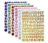 BINLINHONGO 666 Pieces Small Vinyl Letter Number Stickers, 6 Sheets 0.5 Inch Glitter Colourful Sticky Stick on Alphabet Sticker Decals for Scrapbooks, Signs, Water Bottles, DIY Crafts