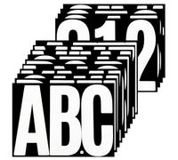 BINLINHONGO 7 Inches Large Letter Number Stickers for Mailbox, White | 14 Sheets Self-Adhesive Vinyl Alphabet Sticker Decals for Bulletins Boards, Home and Outdoors