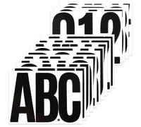 BINLINHONGO 7 Inches Large Letter Stickers, 14 Sheets Self-Adhesive Vinyl Alphabet Number Sticker Decals for Mailbox, Bulletins Boards, Home and Outdoors, Black