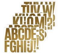 BINLINHONGO 70 Large Alphabet Stickers, 6 Sheets 3 Inches Self-Adhesive Vinyl Letter Sticker Decals for Mailbox, Doors, Trucks, Classroom Decor, Suitable for Indoor and Outdoor - Gold