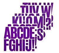 BINLINHONGO 70 Large Alphabet Stickers, 6 Sheets 3 Inches Self-Adhesive Vinyl Letter Sticker Decals for Mailbox, Doors, Trucks, Classroom Decor, Suitable for Indoor and Outdoor - Purple