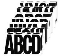 BINLINHONGO 74 Large Alphabet Stickers, 14 Sheets 6 Inches Self-Adhesive Vinyl Letter Sticker Decals for Mailbox, Doors, Trucks, Trash Cans, Suitable for Indoor and Outdoor - Black