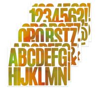 BINLINHONGO 94 Large Alphabet Number Stickers, 6 Sheets 3 Inch Self-Adhesive Vinyl Letter Sticker Decals for Mailbox, Doors, Trucks, Home & Classroom Decor, Suitable for Indoor and Outdoor - Gold