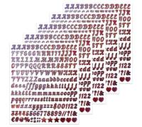 BINLINHONGO 995 Glitter Small Alphabet Number Stickers, 5 Sheets 0.5 Inch Self-Adhesive Vinyl Letter Sticker Decals for Scrapbook, Signs, Holiday Parties, Water Bottles, Crafts -Pink