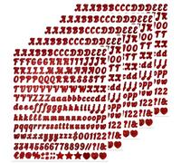 BINLINHONGO 995 Small Glitter Alphabet Number Stickers, 5 Sheets 0.5 Inch Self-Adhesive Vinyl Letter Sticker Decals for Scrapbooks, Holiday Parties, Envelopes, Water Bottles, Crafts - Red
