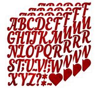 BINLINHONGO Glitter Letter Stickers, 4 Sheets 2 Inches Self-Adhesive Vinyl Letters Alphabet Sticker Decals for Scrapbook,Door,Mailbox,Bulletins Boards - Red