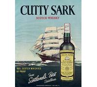 BinLtd Cutty Sark Scotch Whisky Vintage Metal Tin Sign Wall Plaque Poster Cafe Bar Pub Beer Wall Home Decor 12 X 8 Inches