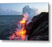 BinLtd Kilauea Volcano Lava Flow Sea Entry 3- The Big Island Hawaii Vintage Retro Rustic Metal Tin Sign Pub Wall Deor Art 8X12 Inches