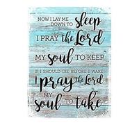 BinLtd Now I Lay Me Down to Sleep 8 x 12 Metal Sign, Rustic, Country, Inspirational, Prayer