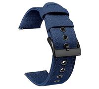 BINLUN Canvas Watch Strap Quick Release Sail Cloth Watch Band 18mm 20mm 22mm 24mm Cotton Fabric Sport Watch Straps Replacement Smartwatch Bands for Men and Women with Silver/Black Buckle