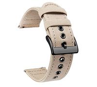 BINLUN Canvas Watch Strap Quick Release Sail Cloth Watch Band 18mm 20mm 22mm 24mm Cotton Fabric Sport Watch Straps Replacement Smartwatch Bands for Men and Women with Silver/Black Buckle