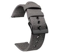 BINLUN Canvas Watch Strap Quick Release Sail Cloth Watch Band 18mm 20mm 22mm 24mm Cotton Fabric Sport Watch Straps Replacement Smartwatch Bands for Men and Women with Silver/Black Buckle