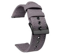 BINLUN Canvas Watch Strap Quick Release Sail Cloth Watch Band 18mm 20mm 22mm 24mm Cotton Fabric Sport Watch Straps Replacement Smartwatch Bands for Men and Women with Silver/Black Buckle