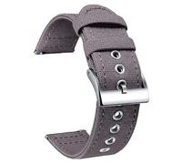 BINLUN Canvas Watch Strap Quick Release Sail Cloth Watch Band 18mm 20mm 22mm 24mm Cotton Fabric Sport Watch Straps Replacement Smartwatch Bands for Men and Women with Silver/Black Buckle